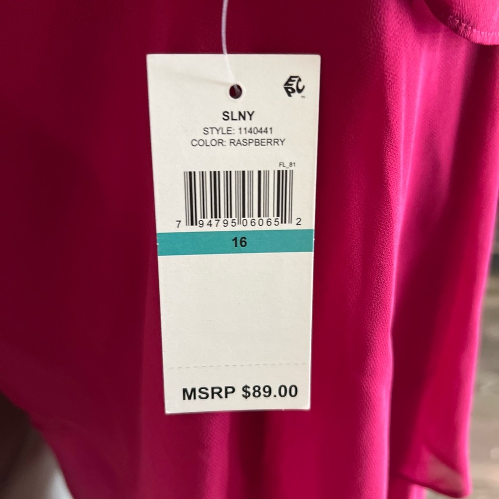 Elegant Raspberry Layered Dress - Picture 6 of 6